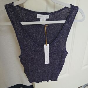 House of Harlow 1960 Glittery Purple Tank Top